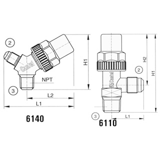 N604-2510 Castel 6110/22, tankafsluiter 1/4"