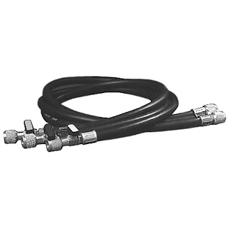 N791-2000 1/4" SAE-flare met kogelkraan (heavy duty) | Zwart 90 cm